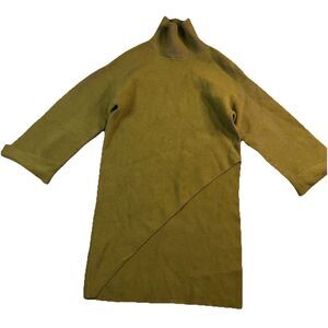 Sweewe Paris Womens Long Sleeve Green Ribbed Cut Out Asymmetrical Sweater Size S